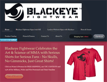 Tablet Screenshot of blackeyefightwear.com